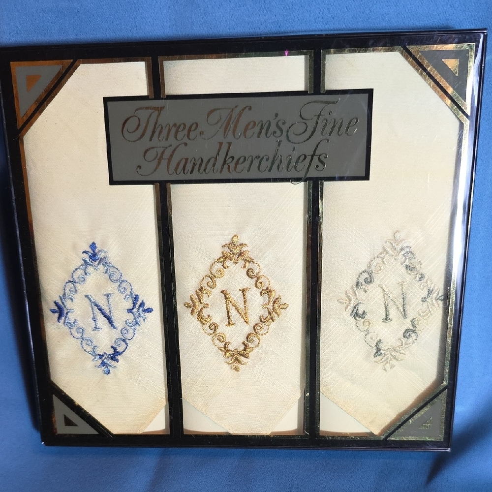 Elegant Monogrammed Handkerchief Set